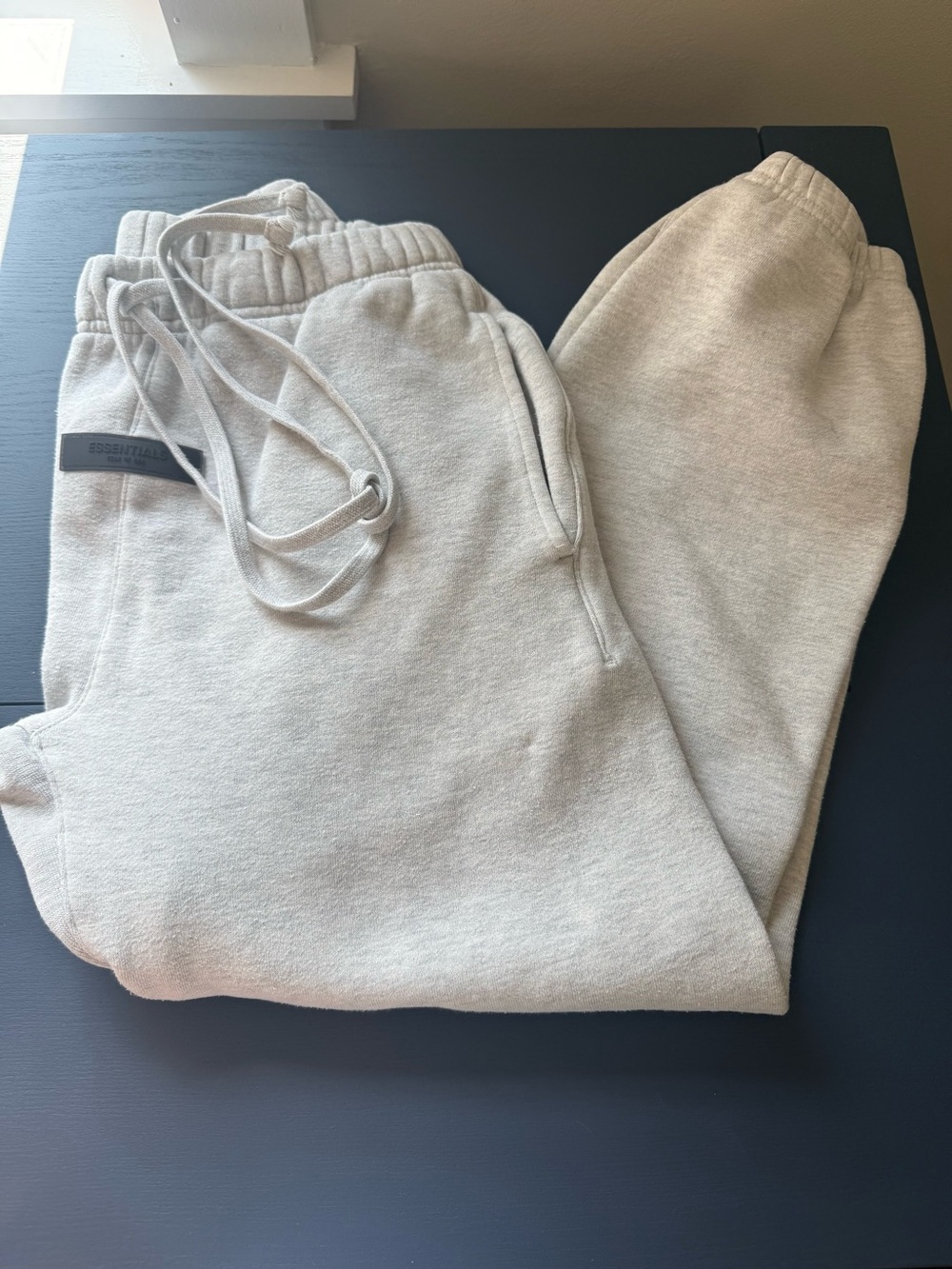 ESSENTIALS Light Grey Sweatpants - Drawstring Joggers